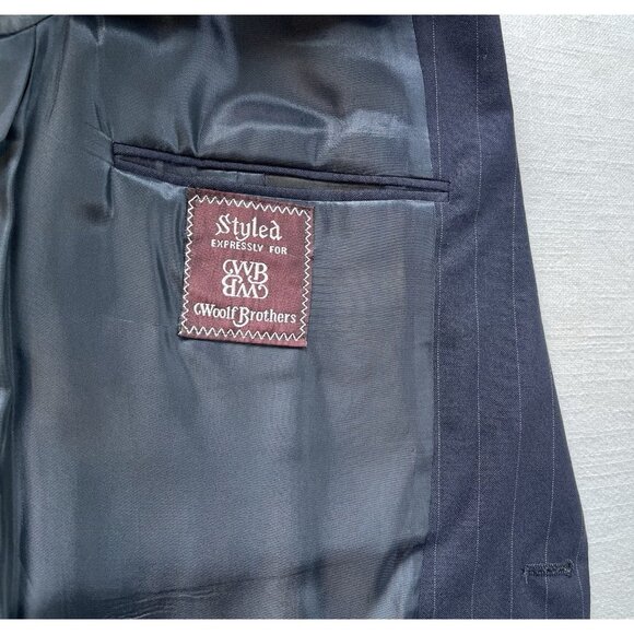Burberrys’ Vtg Prorsum Pinstripe Suit Jacket Coat And Trousers‎ Pinstripe Navy - Picture 6 of 16
